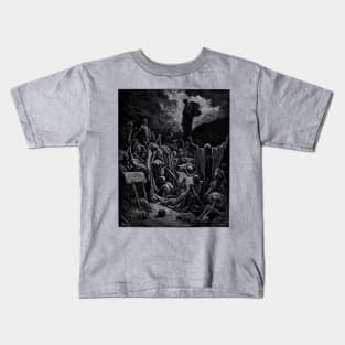 The Vision of the Valley of the Dry Bones - Gustave Doré, La Grande Bible de Tours, Aesthetic, Gothic, Metal Kids T-Shirt